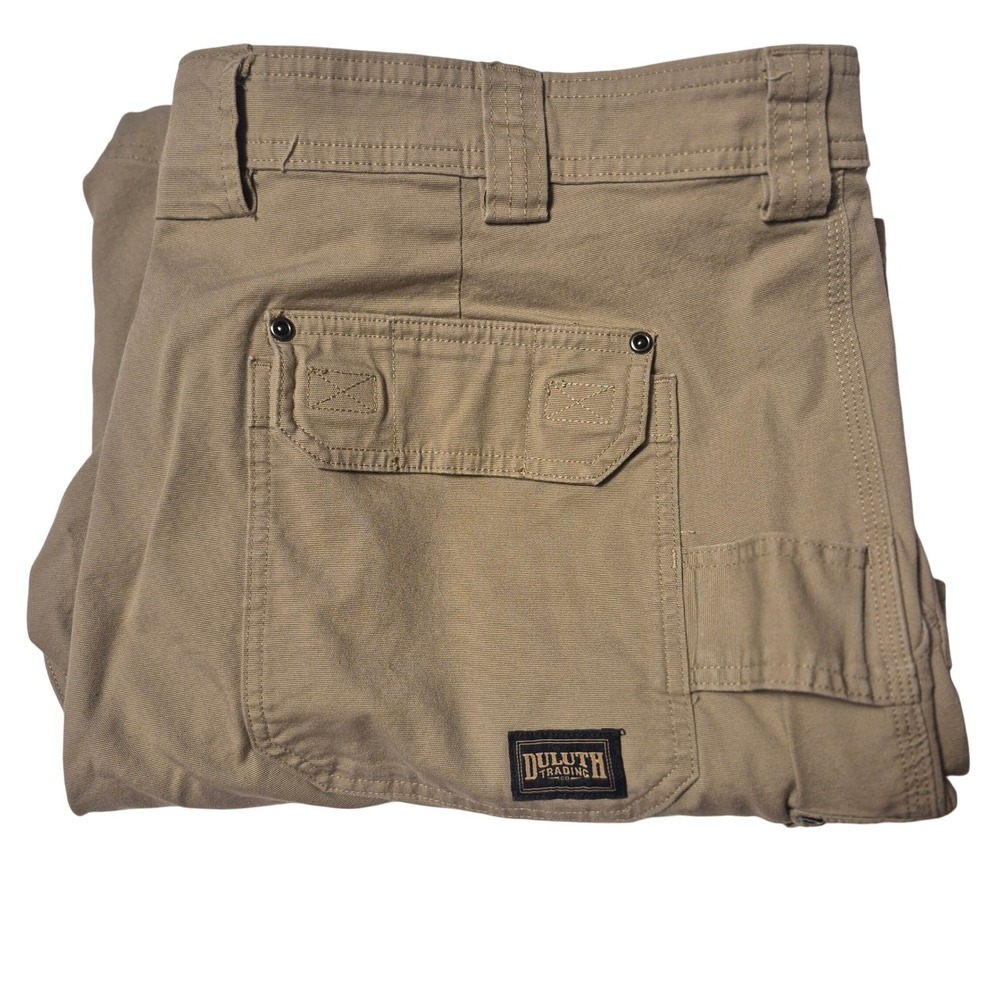 Duluth Trading Flex Fire Hose Cargo Shorts Mens 44 Khaki Utility Work - Picture 11 of 11